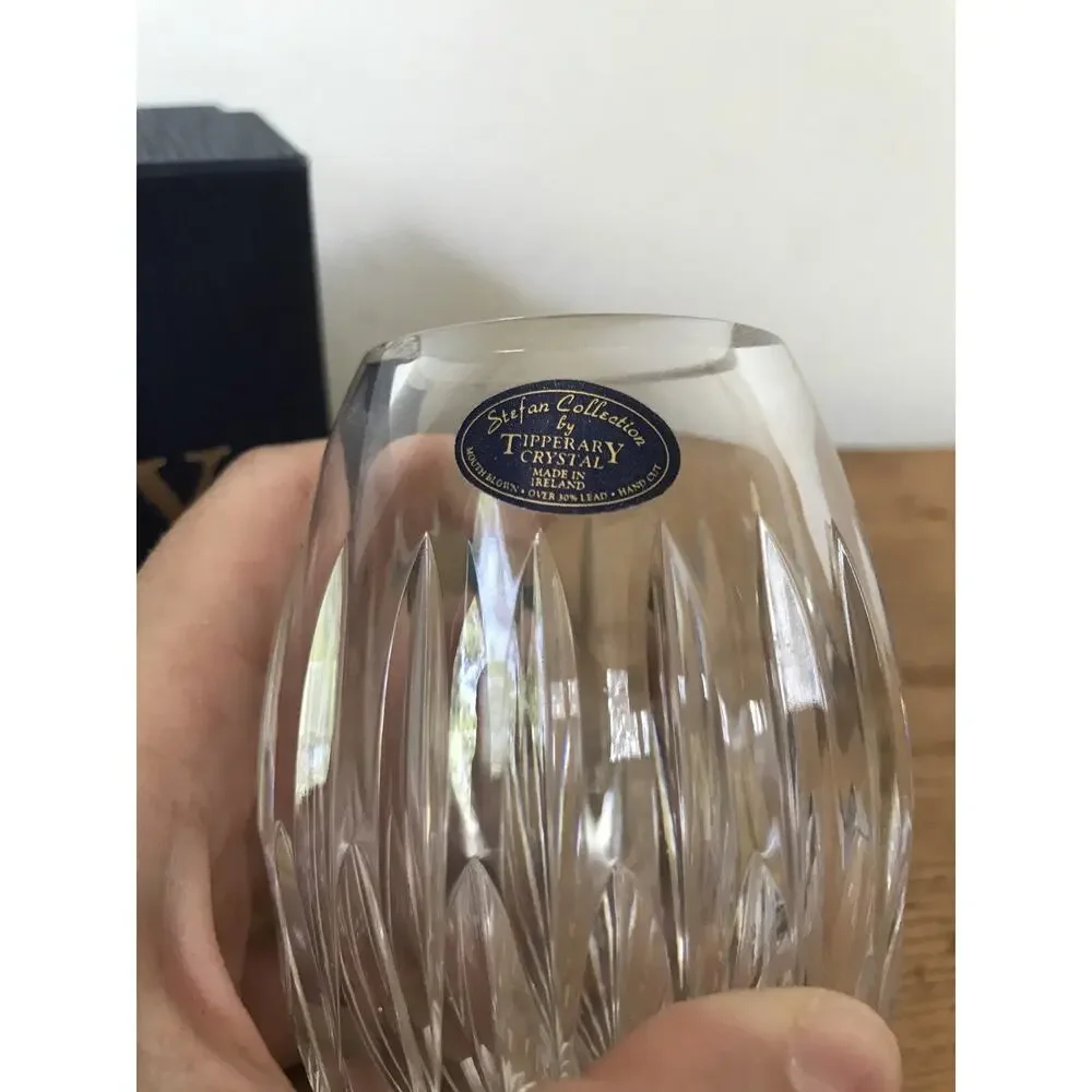 Vtg Tipperary Irish Hand Cut Mouth Blown Crystal 4